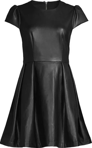Faux Leather A-Line Dress