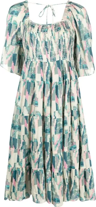 Teoli abstract-print midi dress