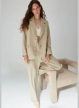 Mink Regular Lined Woven Blazer Jacket TWOAW23BC00132