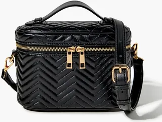 Chevron-Quilted Crossbody Bag