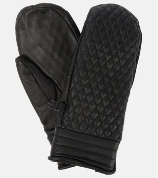 Athena quilted leather mittens