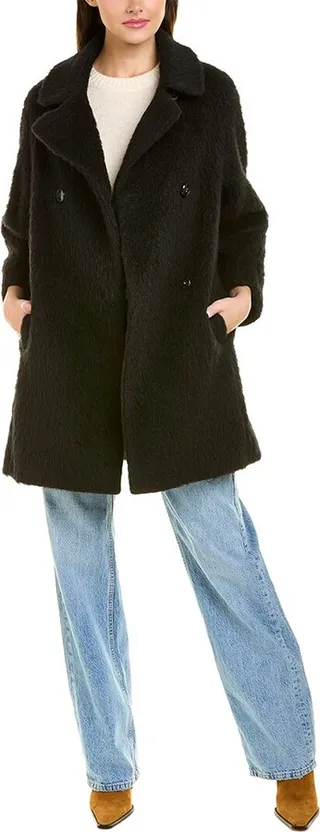 Cinzia Rocca Icons Double-Breasted Wool & Alpaca-Blend Peacoat