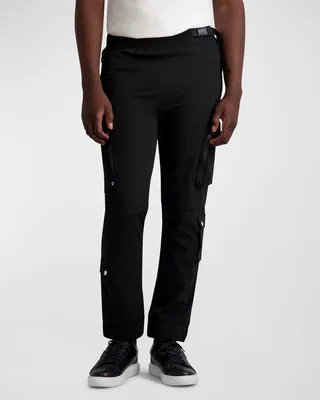 Men's Stretch Nylon Belted Cargo Joggers
