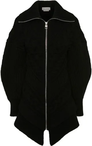 Cable-Knit Wool Coat