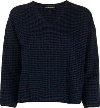 cable knit V-neck jumper