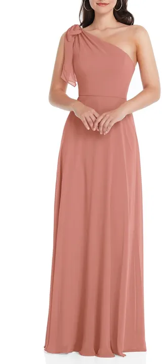 One-Shoulder Evening Gown