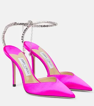 Saeda 100 embellished satin pumps