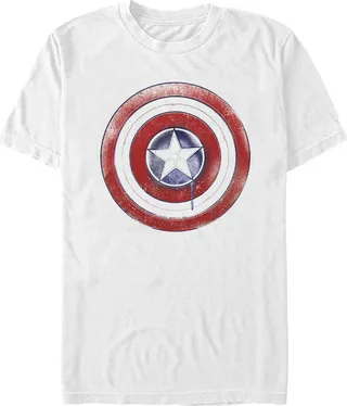 Men's Marvel The Falcon and the Winter Soldier Paint Shield T-Shirt - White - Large