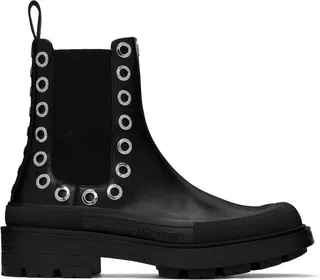 Alexander McQueen Black Boxcar Chelsea Boots