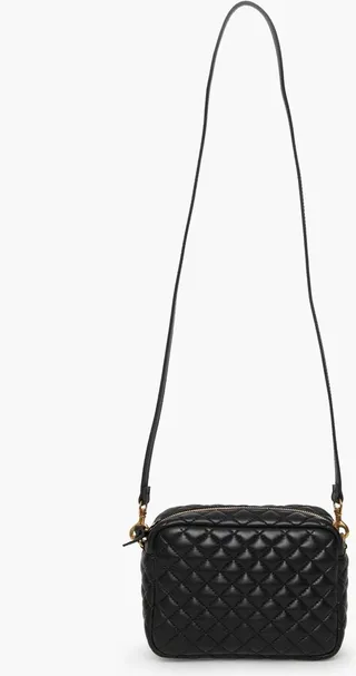Black Quilted Midi Sac