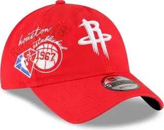 Men's New Era Red Houston Rockets Back Half 9TWENTY Adjustable Hat