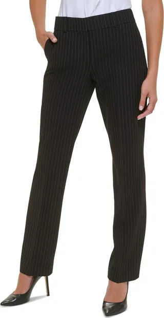 Tommy Hilfiger Women's Striped Sutton Straight-Leg Trousers