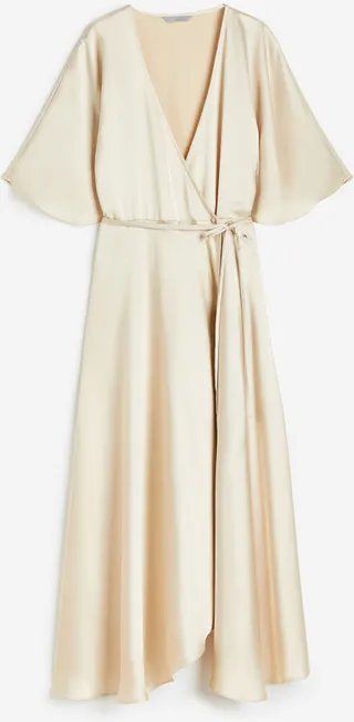 Wrapover Satin Dress