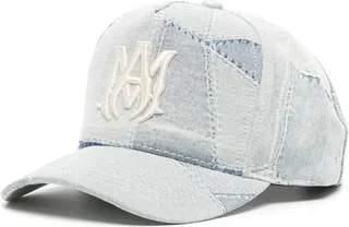 Logo-Embroidered Patchwork Denim Cap