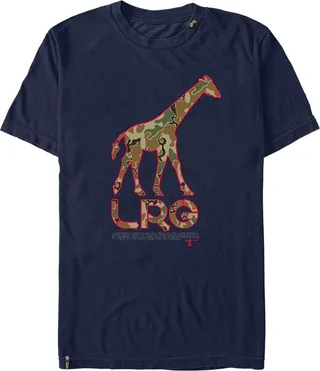 Men's LRG Camo Giraffe Logo T-Shirt - Navy Blue - Small
