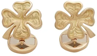 18kt yellow gold ruby Good Luck cufflinks