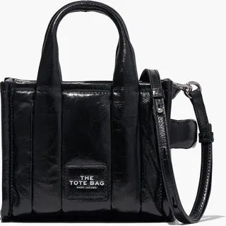The Shiny Crinkle Micro Tote - Black