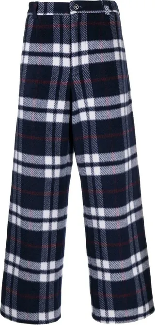 Plaid-Check Print Trousers