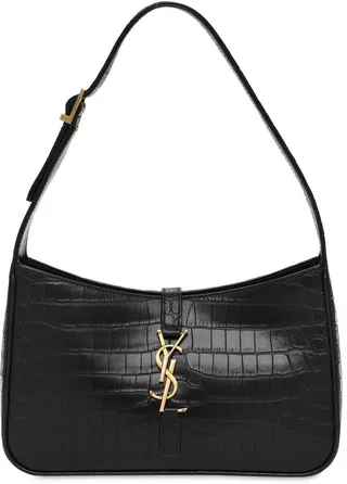 Le 5 À 7 Croc Embossed Leather Bag