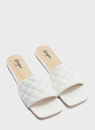 Flat Quilted Slide Sandals