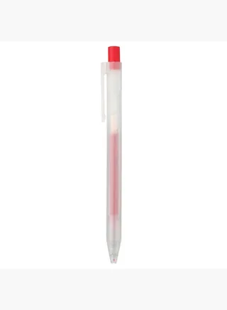 Gel Ink Knock Type Ballpoint Pen, 0.5 mm, Red