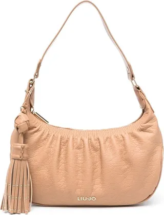 Logo-Plaque Zip-Up Shoulder Bag