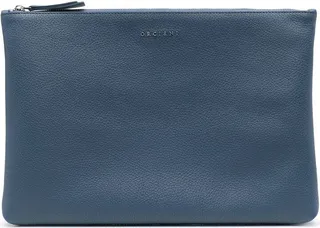 Zip-Fastening Leather Pouch