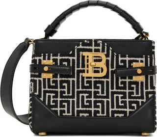 Balmain Black & Off-White B-Buzz 22 Bag