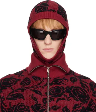 Ernest W. Baker Burgundy Rose Jacquard Balaclava