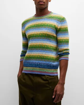 Men's Intarsia Logo Wool Sweater