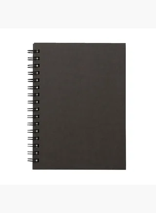 Double Ring Plain Notebook, 80 Sheets, A6, Dark Grey