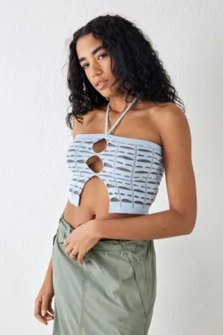 UO Warped Knit Halter Cami