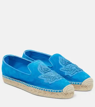 Nanou appliqued suede espadrilles