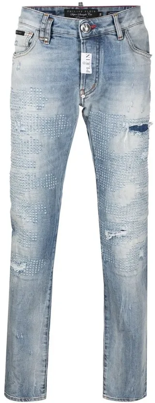 Premium distressed-detail jeans