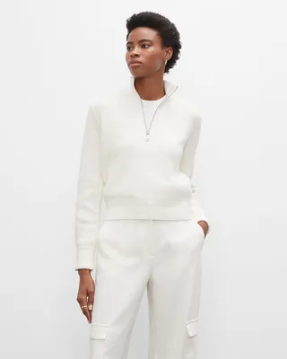 Ribbed Quarter Zip Sweater