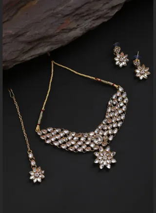 Gold-Plated Contemporary Jewellery Set