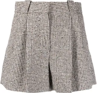 Checked Pleated Shorts