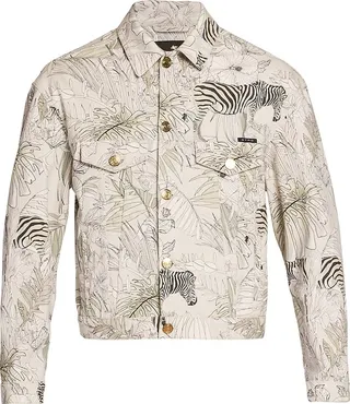 Zebra Print Denim Jacket