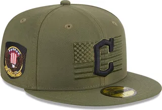 Men's New Era Green Cleveland Guardians 2023 Armed Forces Day On-Field 59FIFTY Fitted Hat