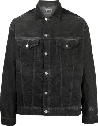 Faded-Effect Denim Jacket