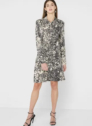 Printed Button Down Dress