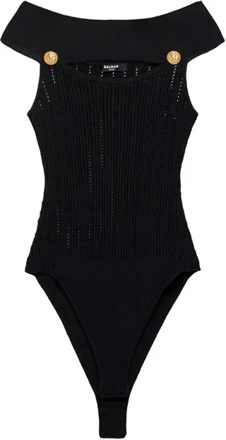 Balmain Openwork Knitted Bodysuit