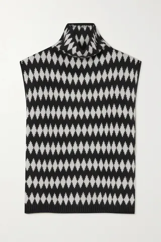 Lisa Yang - Tova Cashmere-jacquard Turtleneck Vest - Black