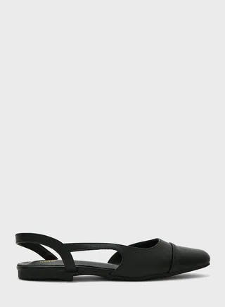 Toecap Flat Slingback Shoe