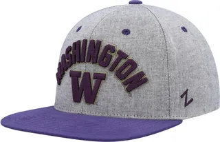 Men's Zephyr Gray and Purple Washington Huskies High Cut Snapback Hat