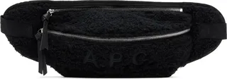 A.P.C. Black Faux-Shearling Belt Bag