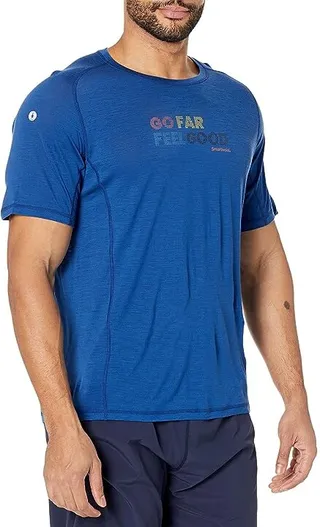 Smartwool Active Ultralite Graphic Short Sleeve Tee (Blueberry Hill) Men's Clothing
