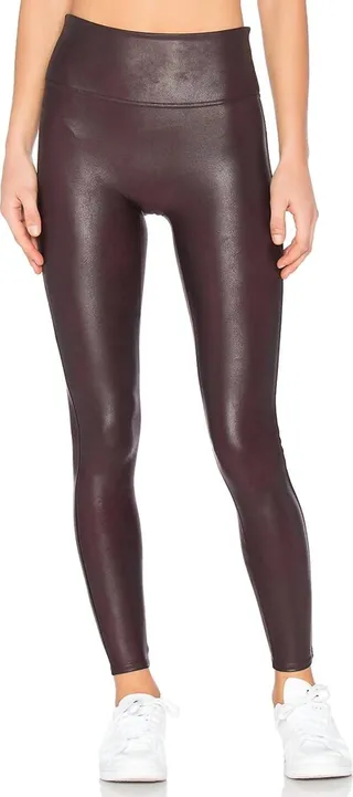 Faux Leather Legging in Wine