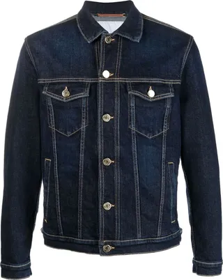 Contrast-Stitch Denim Jacket
