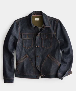 Made In USA Rigid Selvedge Denim Jacket in Indigo